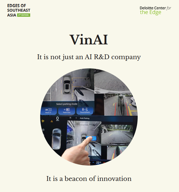 VinAI, one of the top 20 AI R&D companies, has been featured in Deloitte's Edges of Southeast Asia Report 2024.